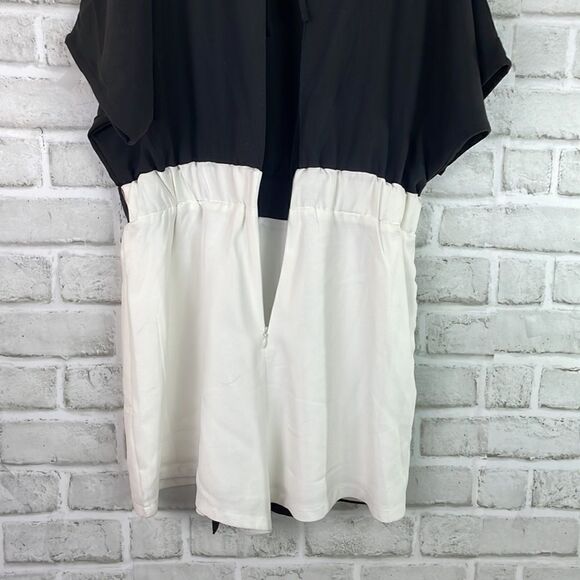 TCEC Women’s Romper Black White Slit Shoulder Size Small - Picture 5 of 13